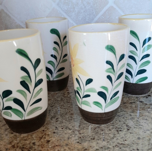 VTG NASCO HAND PAINTED CERAMIC TUMBLERS - Picture 2 of 10
